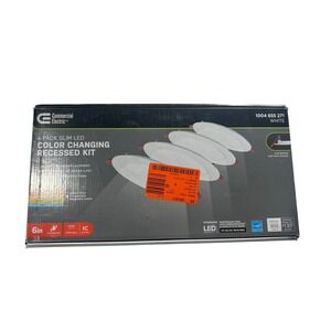 Commercial Electric 6in Slim LED Color Changing Recessed Kit 4-Pack 1004655271